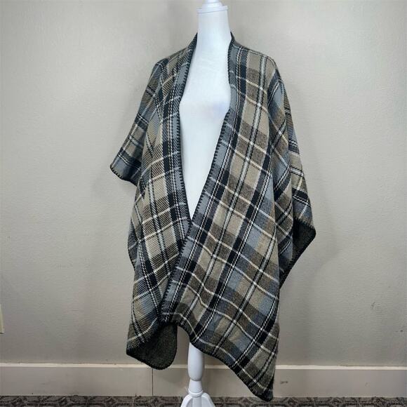 Woolrich Women's Reversible Plaid Herringbone Blanket‎ Wrap Shawl Scarf - Picture 1 of 10